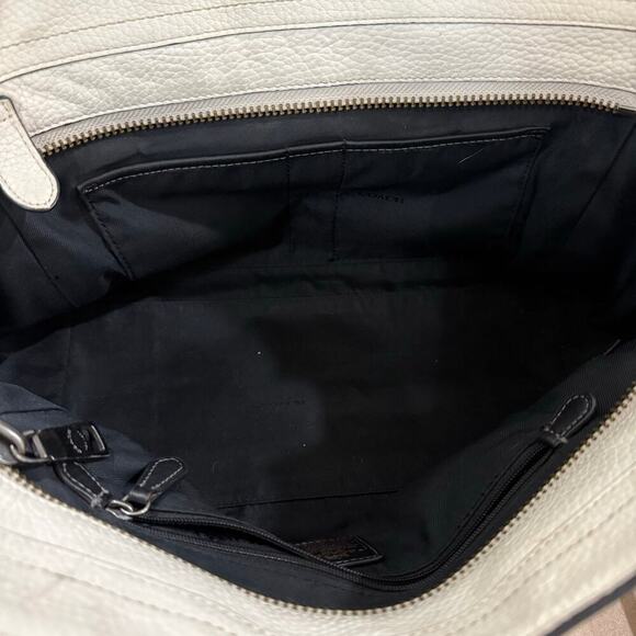 Coach Swagger Colorblock Burgundy White Pebbled Leather Carryall Purse Bag - Picture 8 of 11